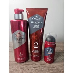 Old Spice Thickening Shampoo Biotin Bald Care Shave Cream Scalp Moisturizer